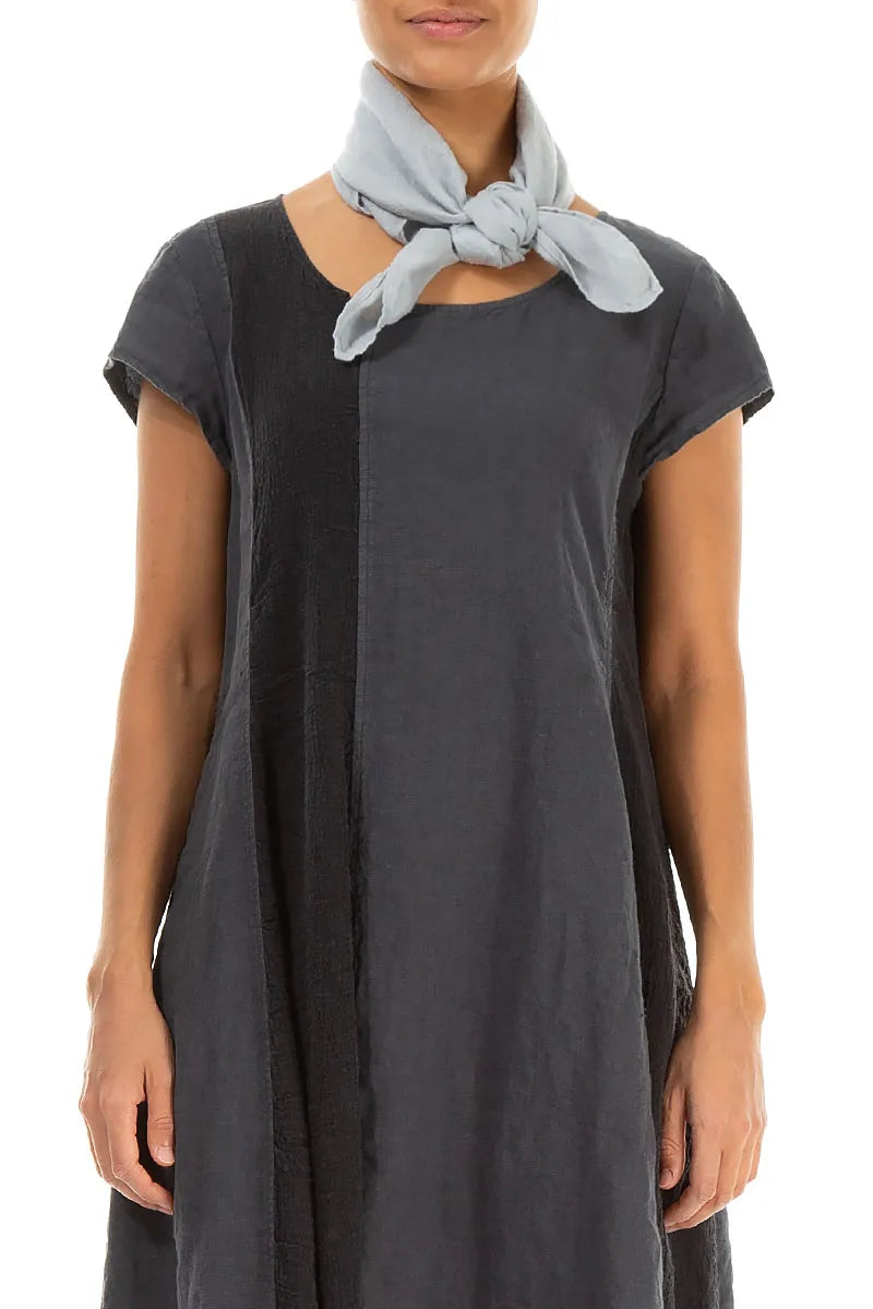 Silver Grey Gauze Linen Scarf 1