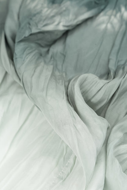 Silver Grey Ombré Pure Silk Dress