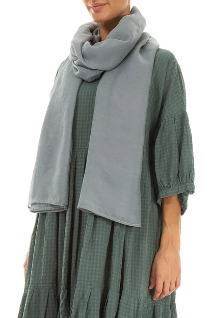 Écharpe en soie et coton gris argent