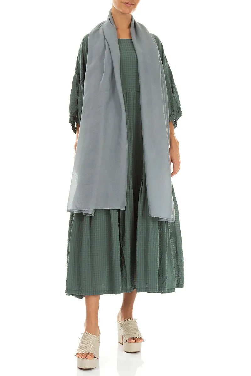 Écharpe en soie et coton gris argent