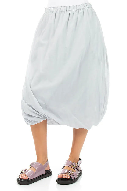 Silver Grey Tulip Cotton Skirt 3