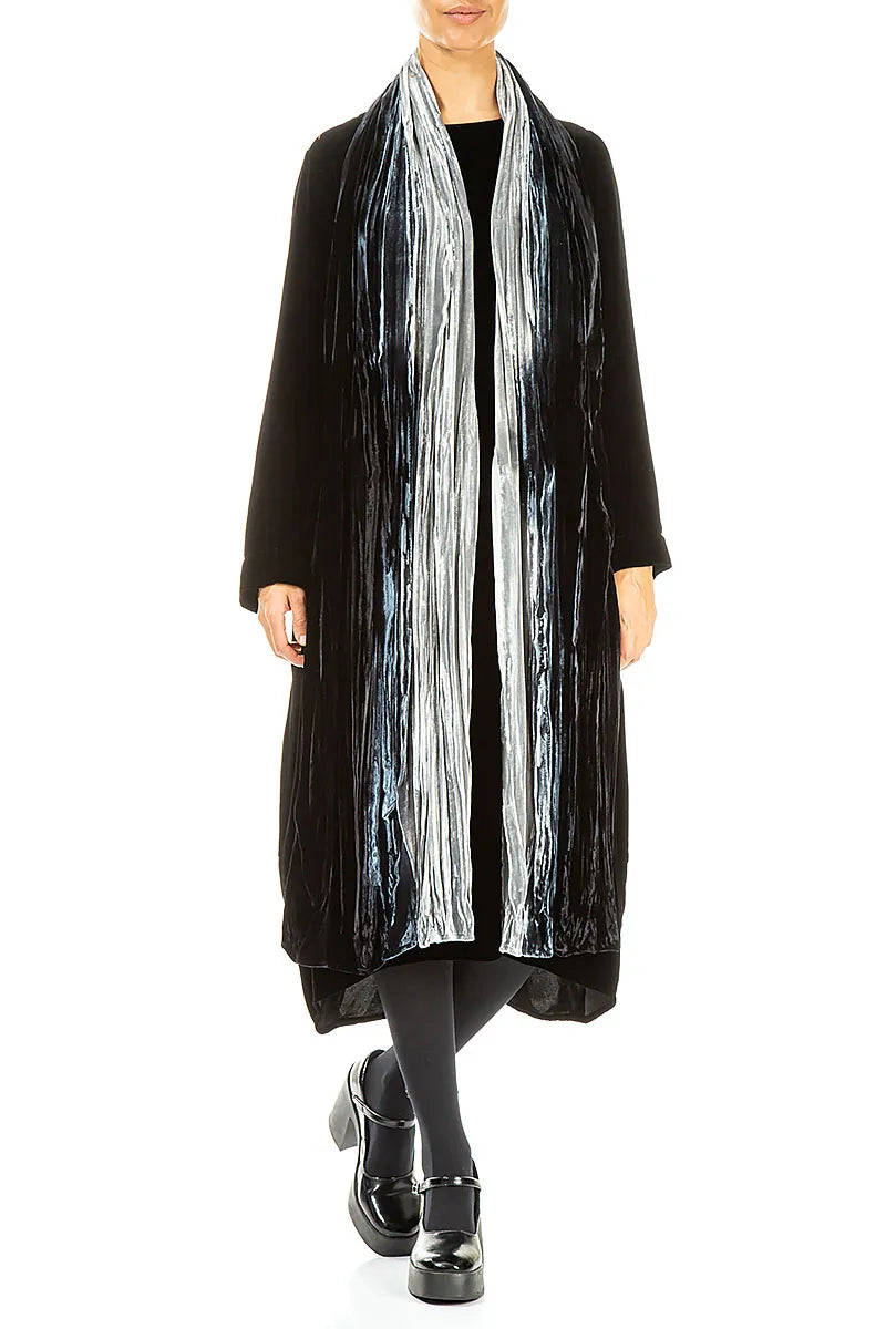 Silver Ombré Silk Velvet Scarf 2