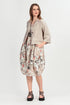 Single Button Beige Linen Blazer Jacket 1