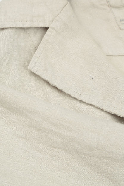 Single Button Beige Linen Blazer Jacket 6