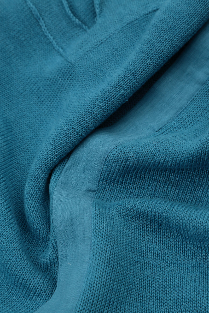 Single Button Denim Linen Cardigan 5