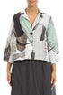 Single Button Tumbled Stone Linen Blazer Jacket 1