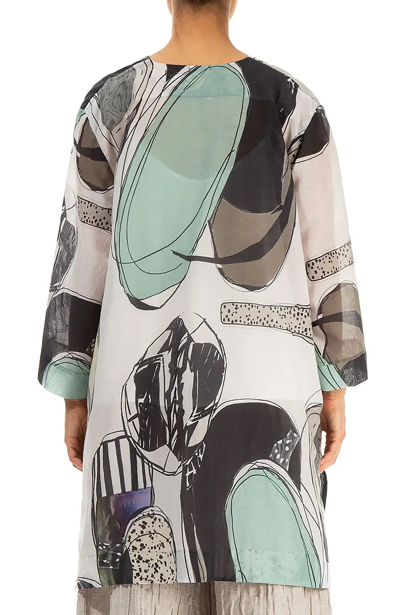 Single Button Tumbled Stone Silk Cotton Jacket 2
