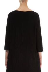 Single Pocket Black Linen Viscose Tunic 2