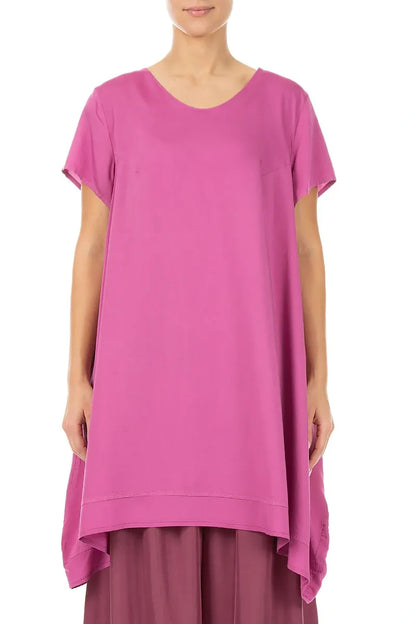 Single Pocket Wild Berry Silk Bamboo Tunic 1
