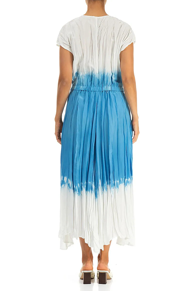 Sky Blue Ombré Pure Silk Dress 2