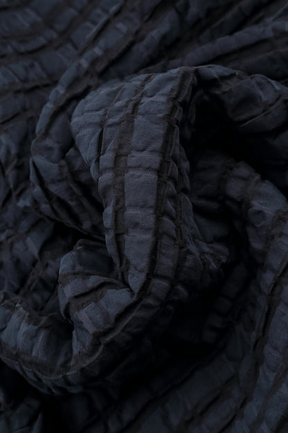 Slate Blue Checkered Linen Cotton Pinafore Dress 5