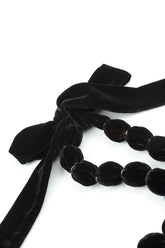 Slate Blue Silk Velvet Bead Necklace 5