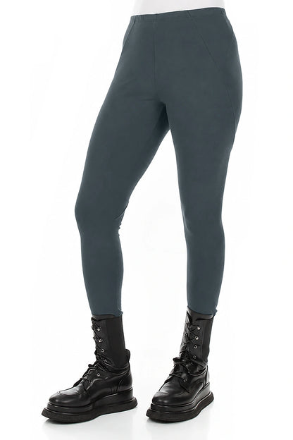 Leggings aus Baumwolle in Schiefergrau