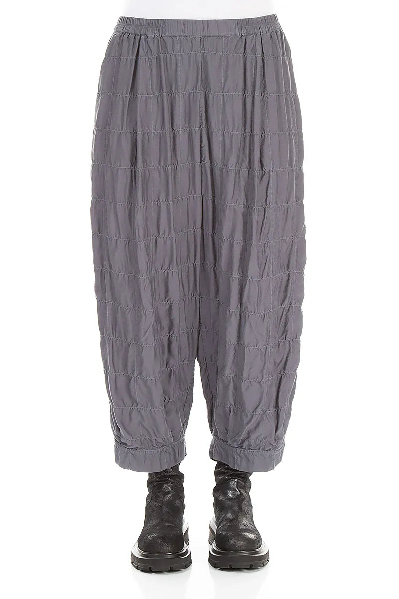 Pantalon plissé en Soie et Bambou Gris ardoise
