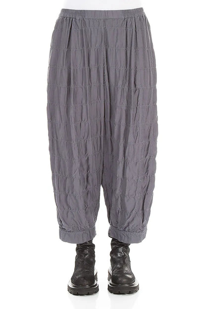 Pantalon plissé en Soie et Bambou Gris ardoise