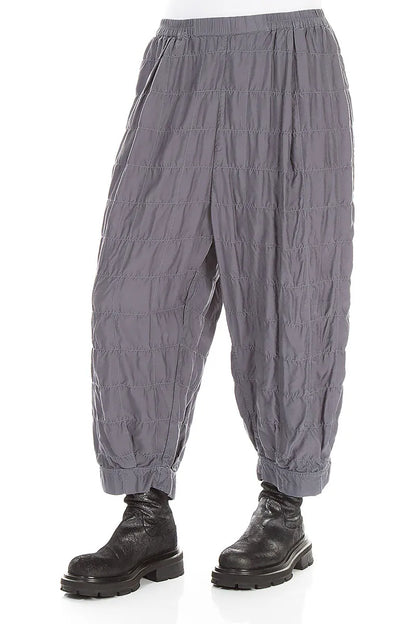 Pantalon plissé en Soie et Bambou Gris ardoise