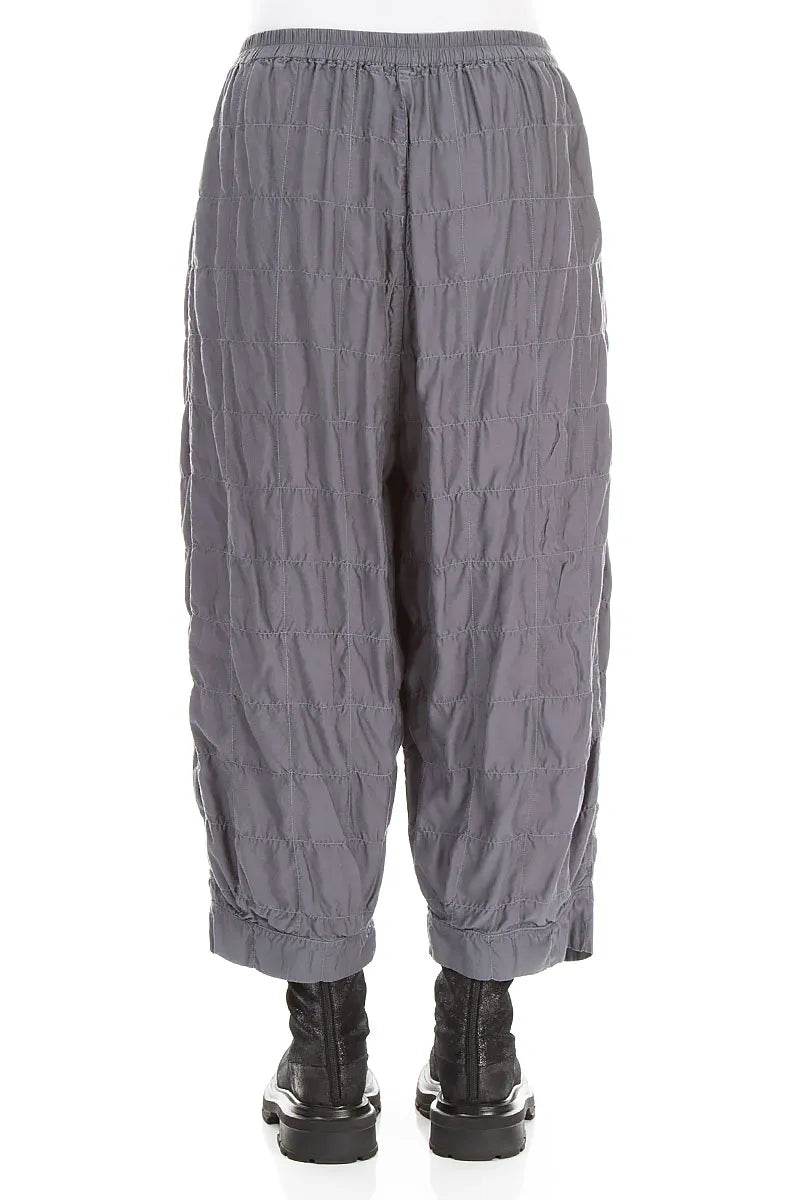 Pantalon plissé en Soie et Bambou Gris ardoise