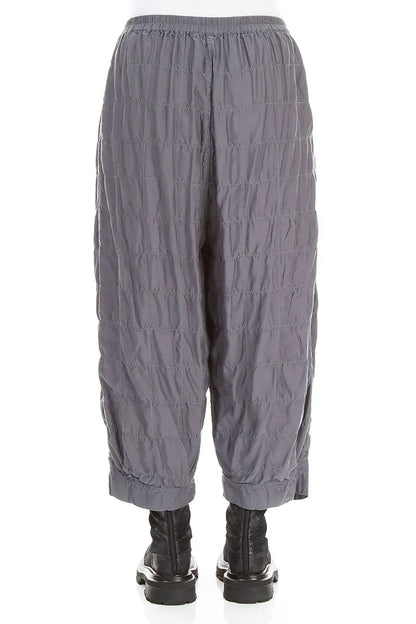 Pantalon plissé en Soie et Bambou Gris ardoise