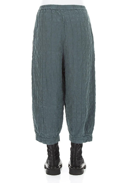 Slate Pleated Silk Linen Trousers 2