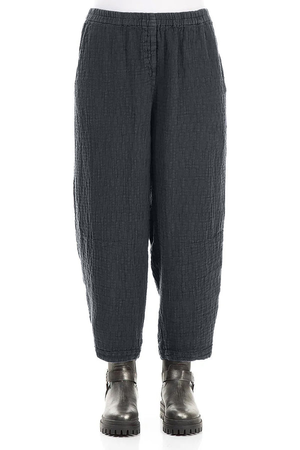 Slate Textured Linen Trousers 1