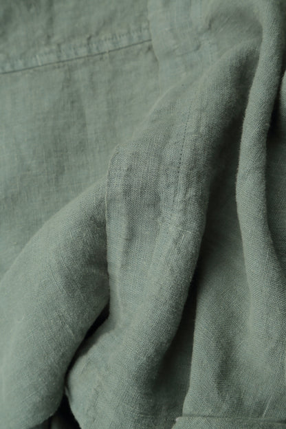 Sleeveless A-line Sage Linen Dress