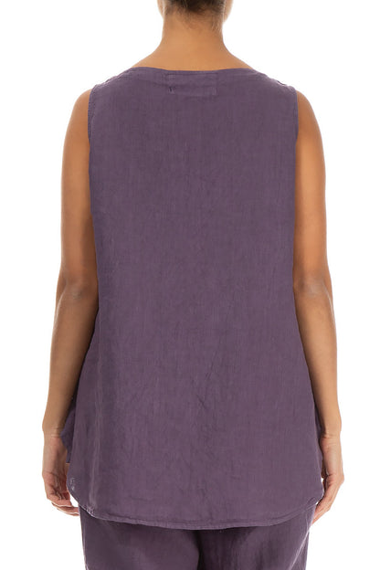 Sleeveless Amethyst Linen Top