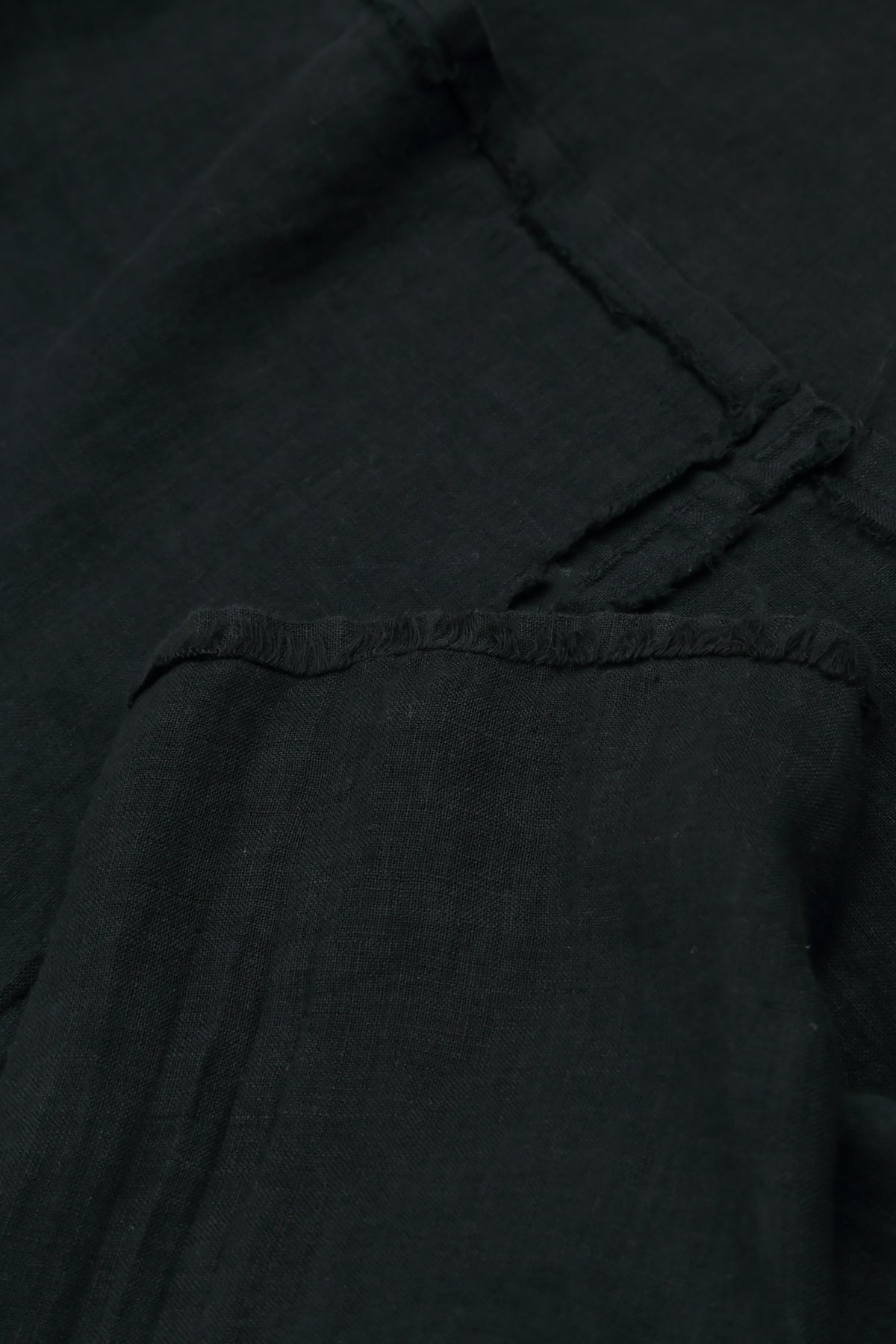 Sleeveless Asymmetric Black Linen Dress