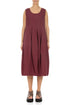 Sleeveless Balloon Antique Ruby Linen Dress 1