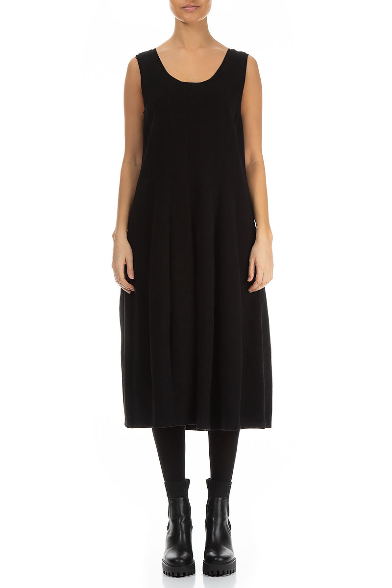 Sleeveless Balloon Black Cotton Jersey Dress 1