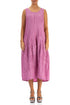 Sleeveless Balloon Crinkled Wild Berry Silk Linen Dress 1