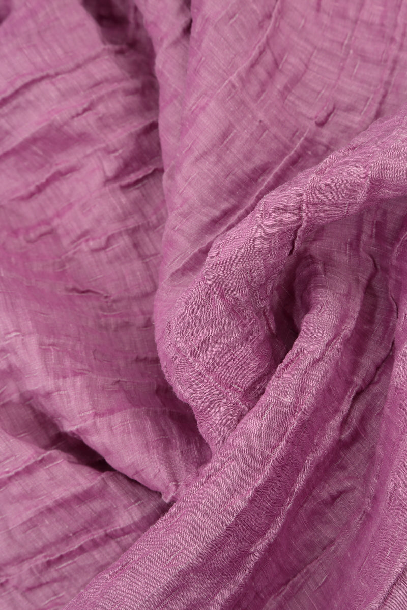 Sleeveless Balloon Crinkled Wild Berry Silk Linen Dress 5