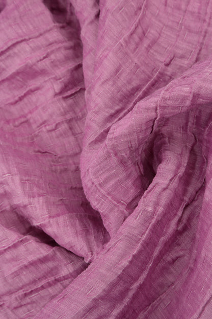 Sleeveless Balloon Crinkled Wild Berry Silk Linen Dress 5