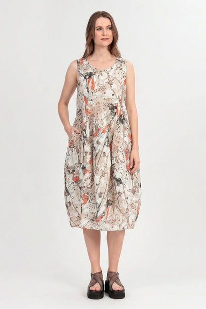 Sleeveless Balloon Savannah Linen Dress 1