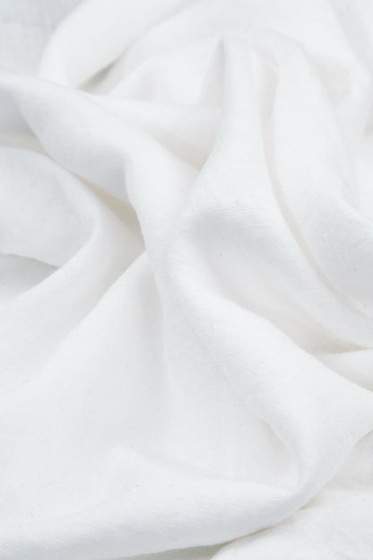 Sleeveless Balloon White Linen Dress 5