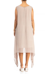 Sleeveless Beige Dotty Silk Tunic 2