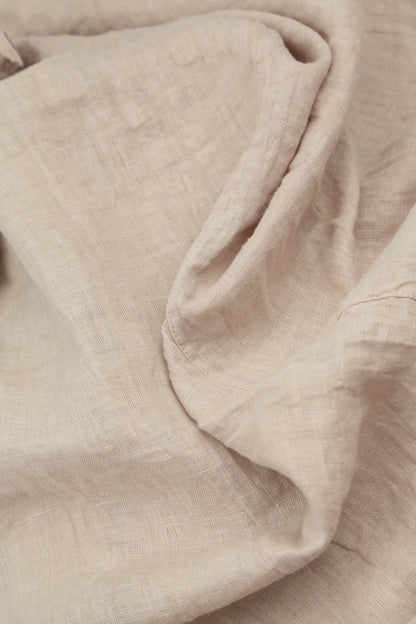 Haut en lin beige sans manches