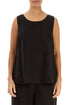 Sleeveless Black Linen Top 1
