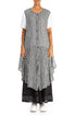 Sleeveless Black & White Check Gauze Linen Vest 1