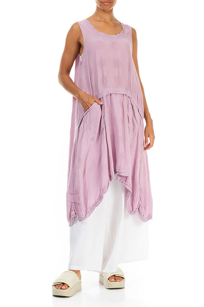 Sleeveless Bubbles Rose Linen Tunic 4