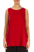 Sleeveless Cherry Red Silk Top 1