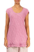 Sleeveless Crinkled Pink Silk Blouse 1