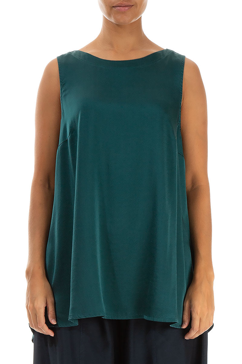 Sleeveless Emerald Silk Top 1