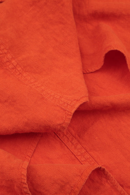 Sleeveless Flared Flame Orange Linen Top 5