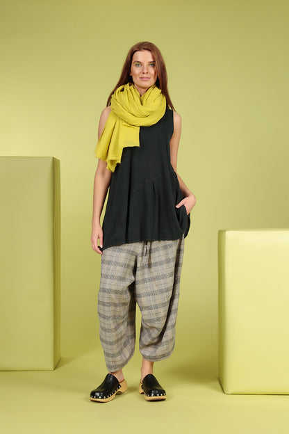 Sleeveless Graphite Linen Jersey Tunic 6