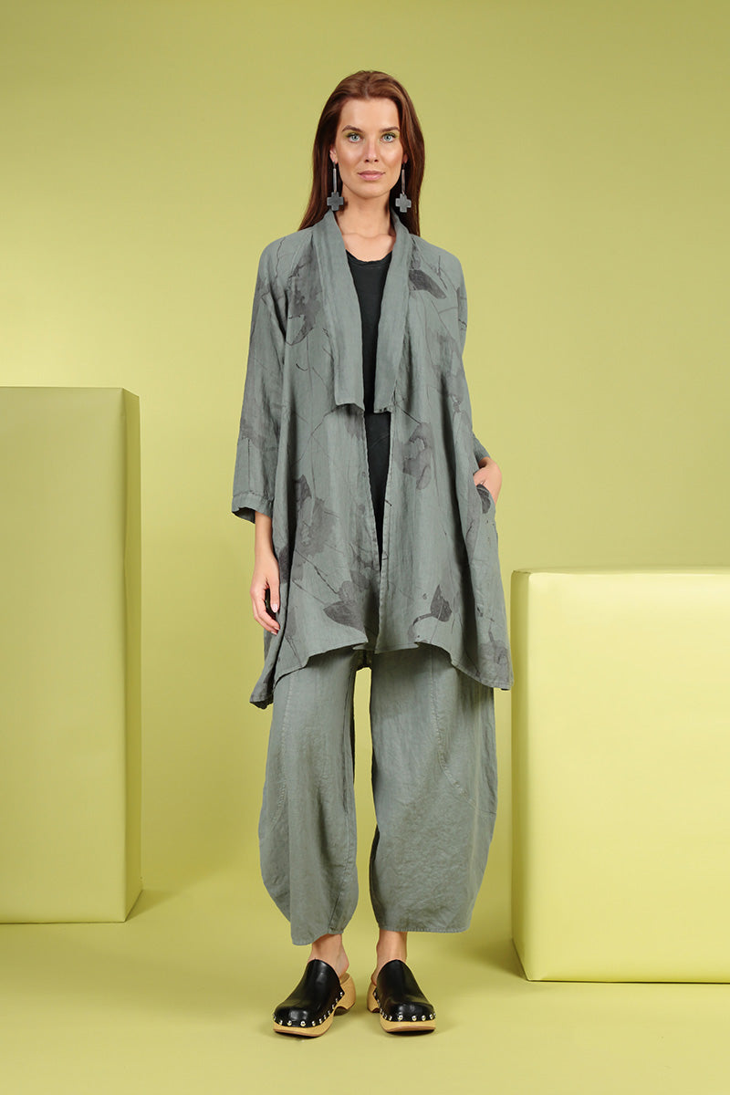 Sleeveless Graphite Linen Jersey Tunic 7