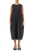 Sleeveless Graphite Pintuck Linen Dress 1
