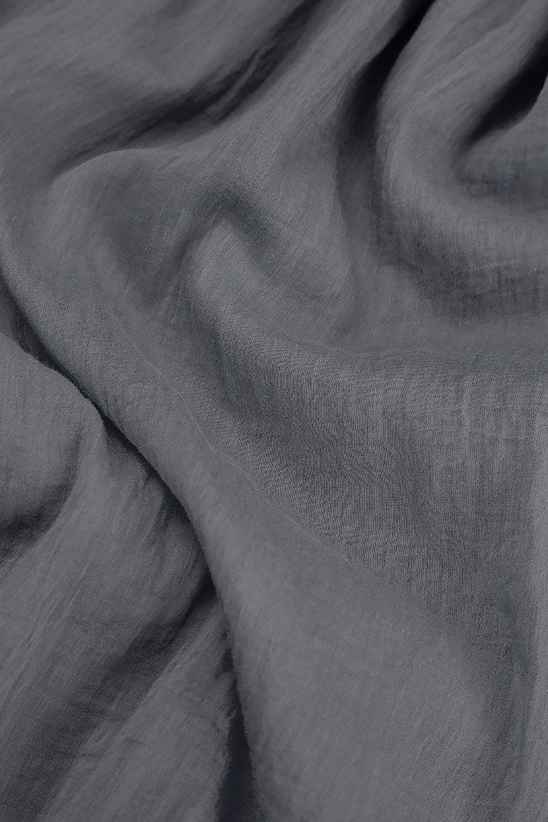 Sleeveless Graphite Silk Cotton Shift Dress 5