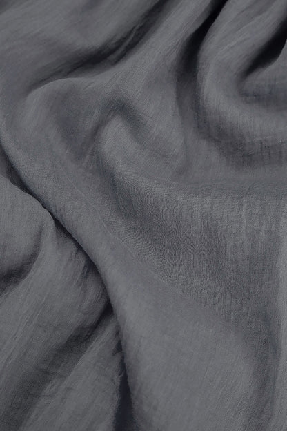 Sleeveless Graphite Silk Cotton Shift Dress 5