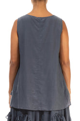 Sleeveless Graphite Silk Cotton Top 2