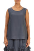 Sleeveless Graphite Silk Cotton Top 1
